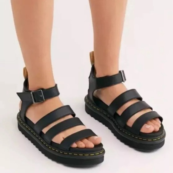 Dr. Martens Shoes - Dr. Martens Women's Vegan Blaire Fisherman Sandal, Black Felix Rub